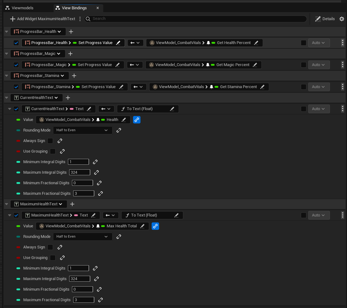 Binding the Vitals Viewmodel